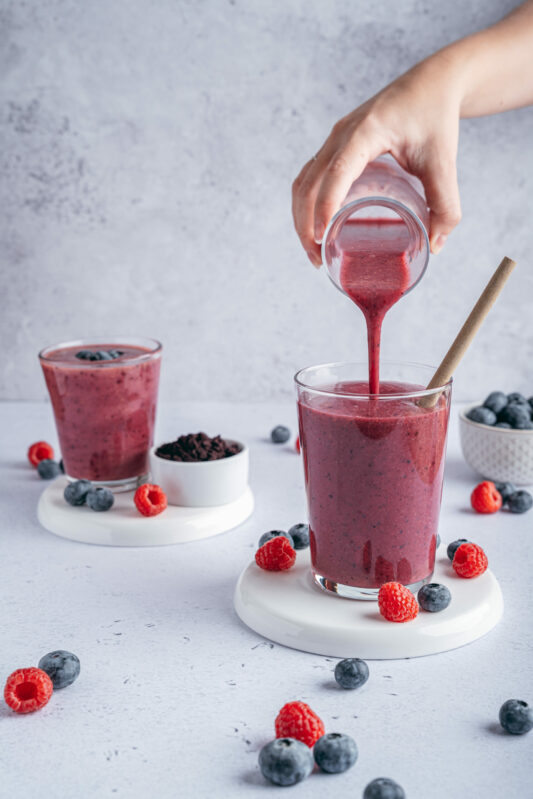 1- Smoothie Versé Smoothie fruits rouges et baie de maqui