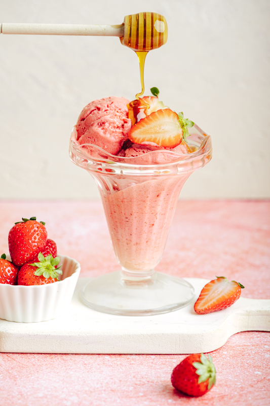 glace-fraise-miel-chataigner-2 recette glace fraise miel