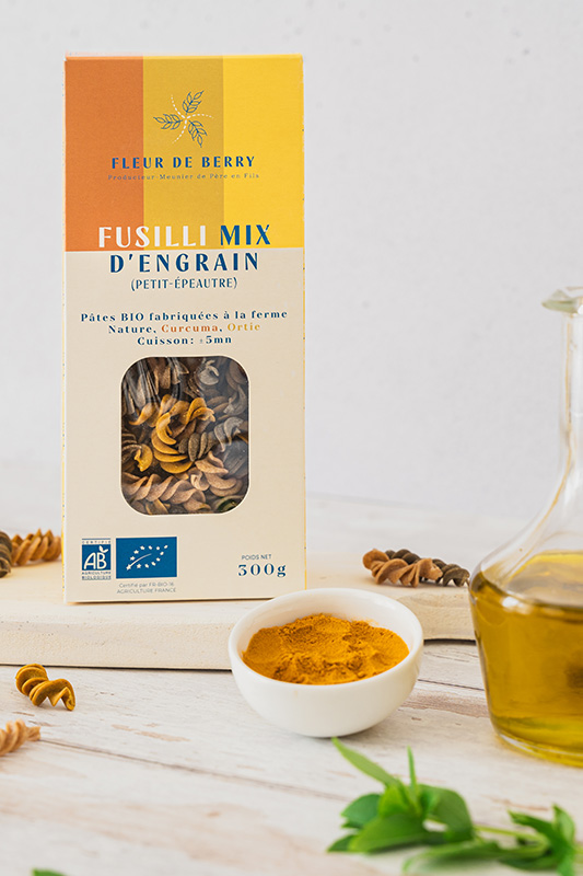 fleur-de-berry-pates Pâtes fusilli mix d'engrain Fleur de Berry
