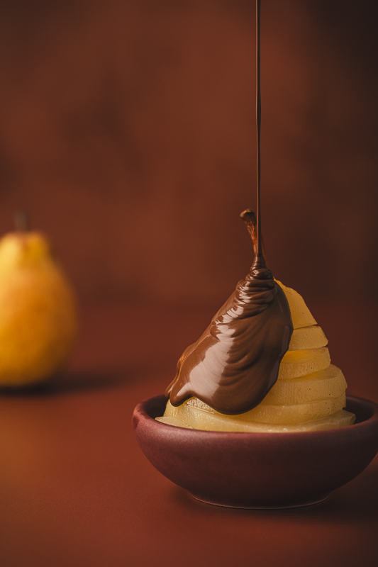 Cynthia Pierini Consultante R&D agroalimentaire et photographe culinaire - recette poire chocolat